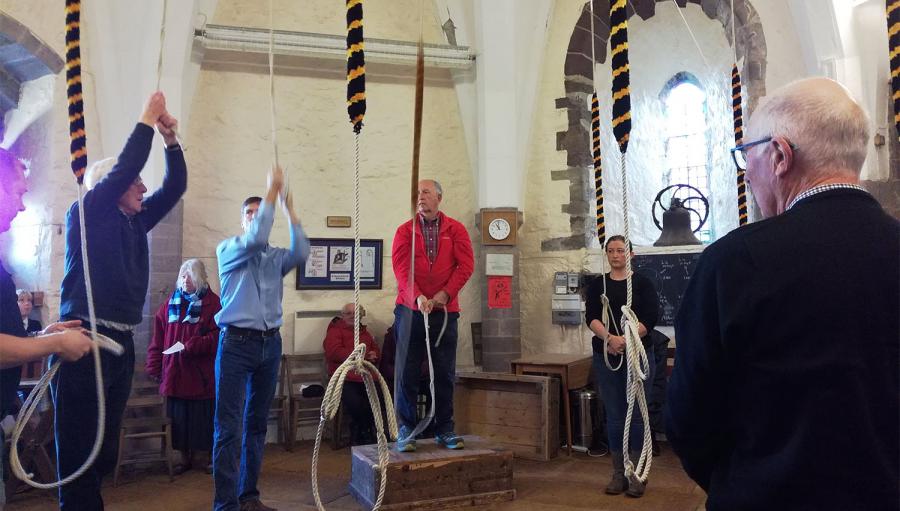 Bellringing at Porth Y Twr, the Bell Tower, St Davids Cathedral